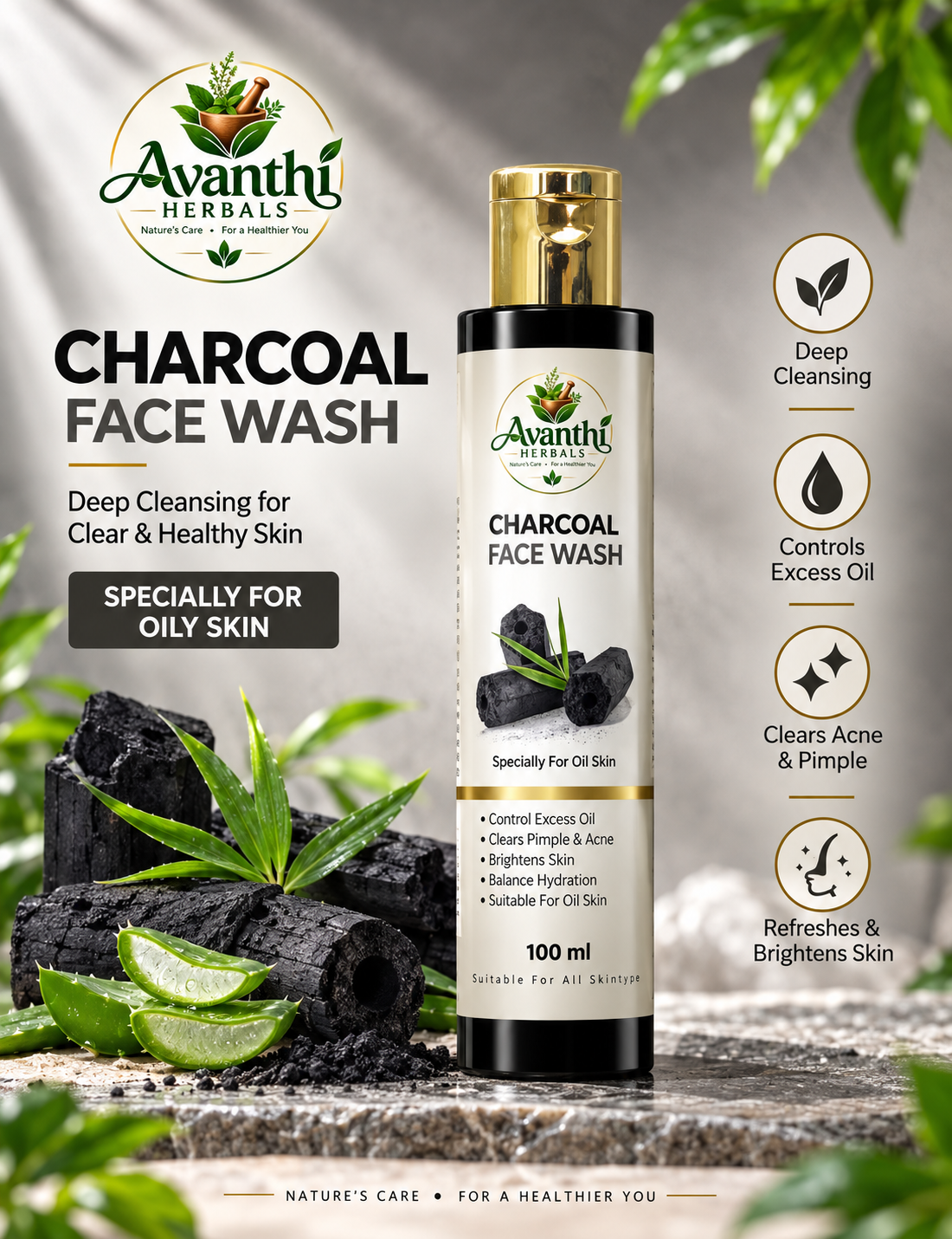 charcoal facewash 100ml charcoal facewash 100ml