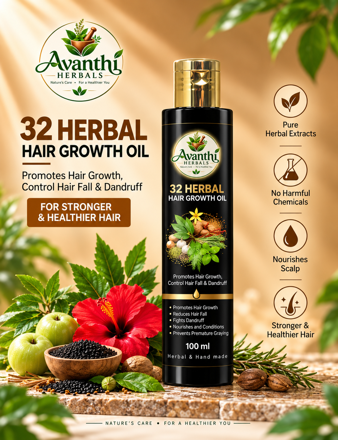 32 herbal hair gro oil -100ml
