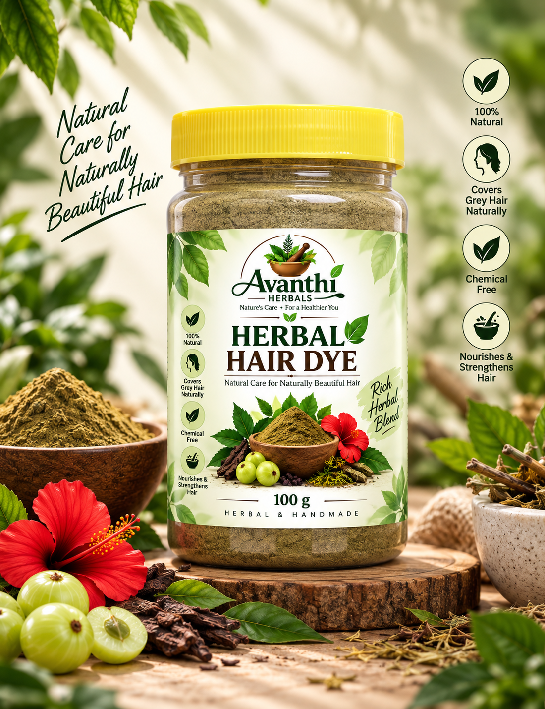 Herbal Hair Dye – 100g — ₹210