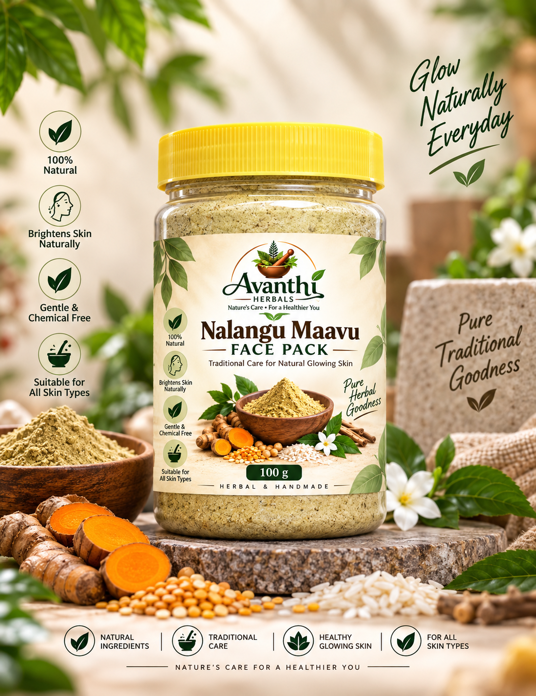 Nalangu Maavu Face Pack – 100g — ₹150
