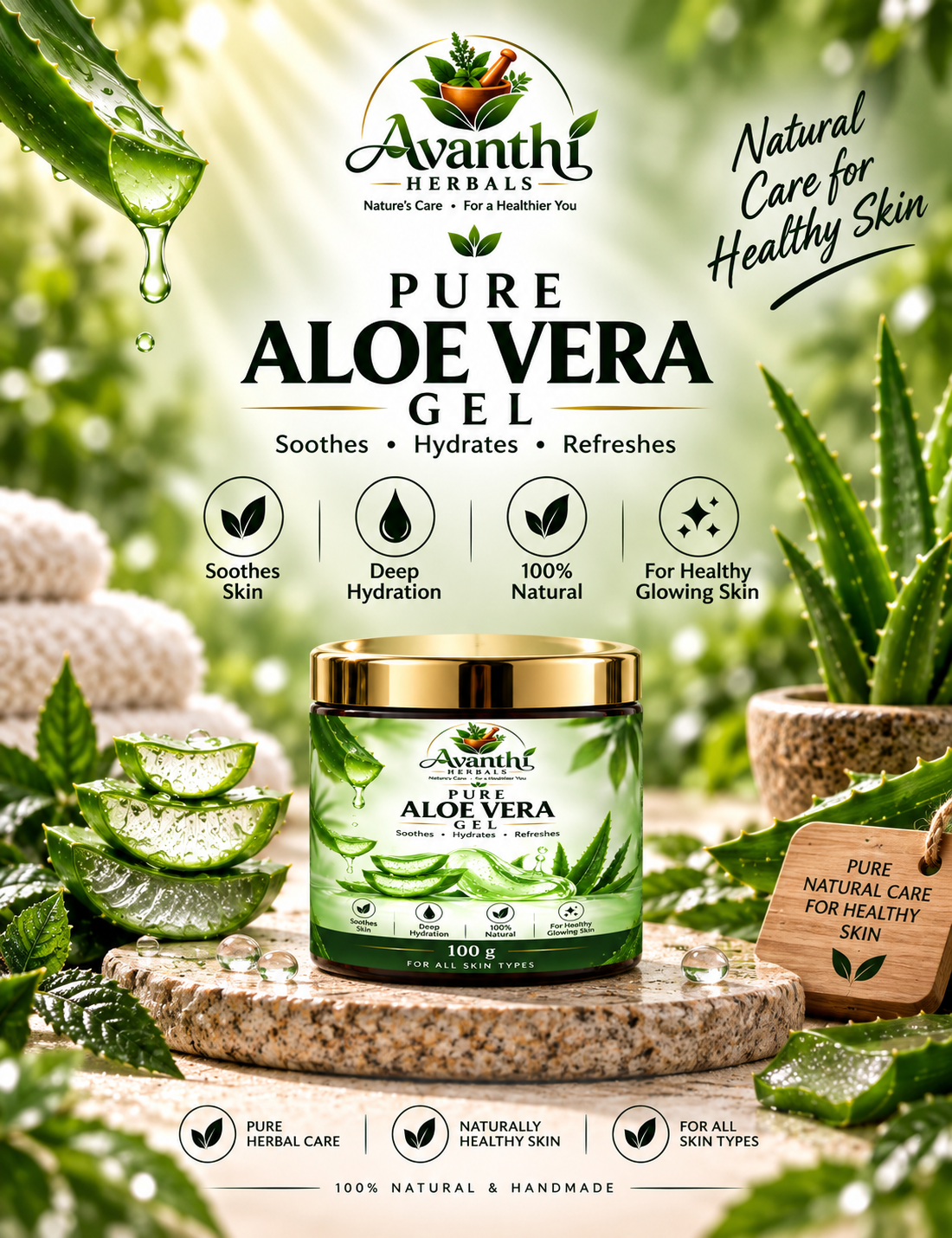 Pure Aloe Vera Gel – 100g — ₹150 Pure Aloe Vera Gel – 100g — ₹150
