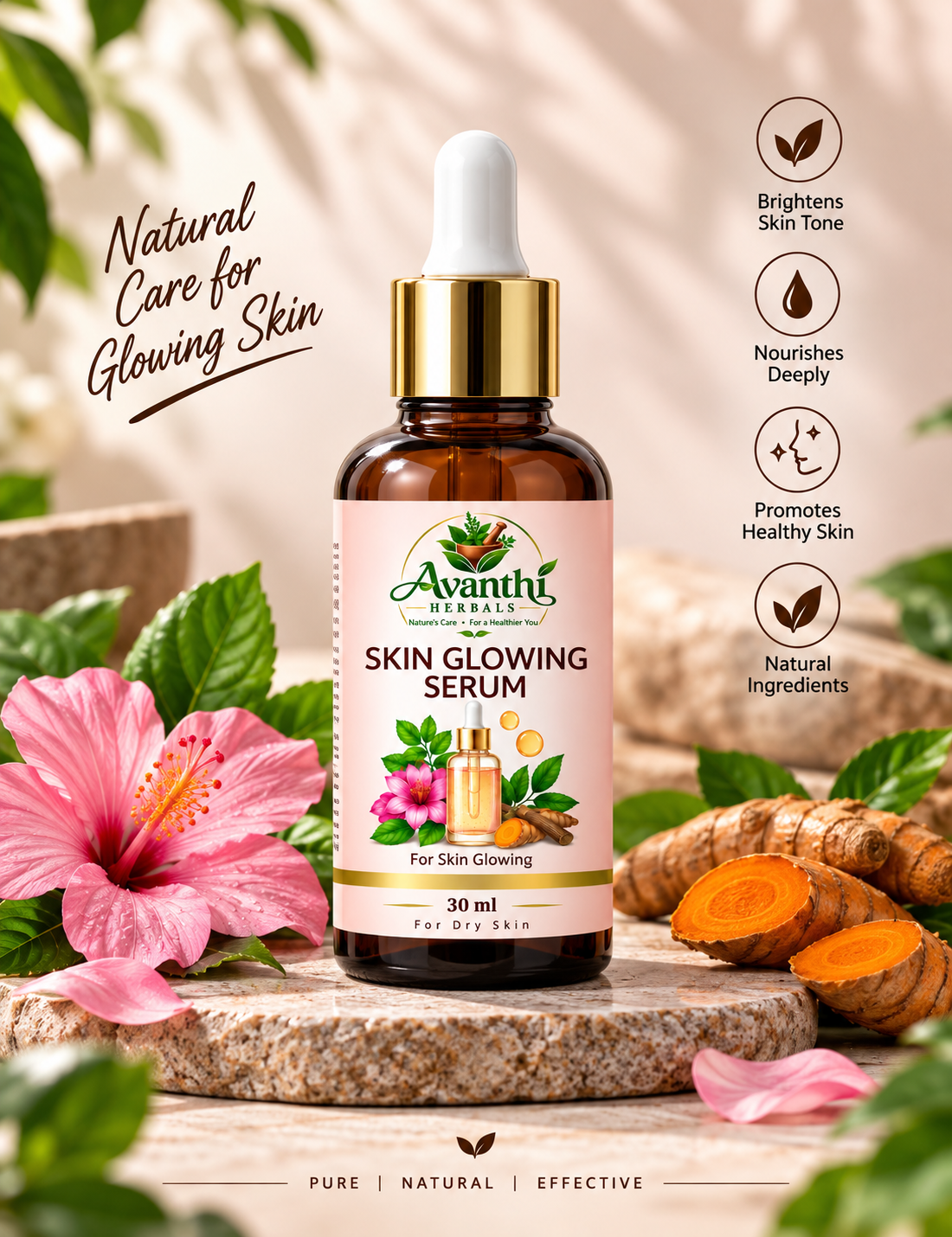 Skin Glowing Serum – 30ml — ₹345 Avanthii Herbal Care Skin Glowing Serum 30ml
